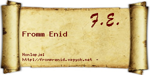 Fromm Enid névjegykártya